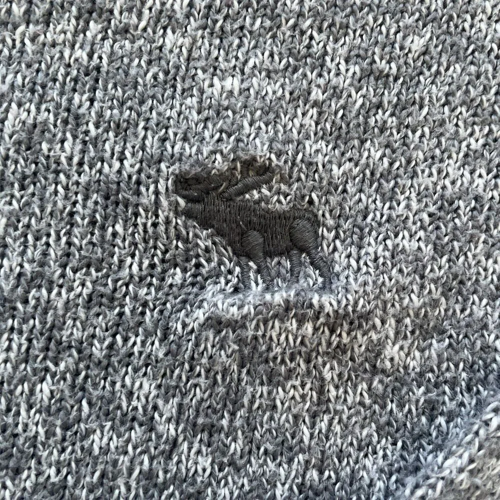 Abercrombie Kids Sweater Girls Sz M Grey Preppy Y2k Classic Minimalist Moose